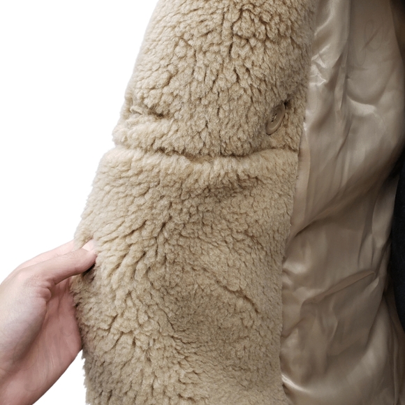 ABERCROMBIE & FITCH Women's Oversized Long-Length Sherpa Teddy Coat XS Petite - Picture 9 of 12